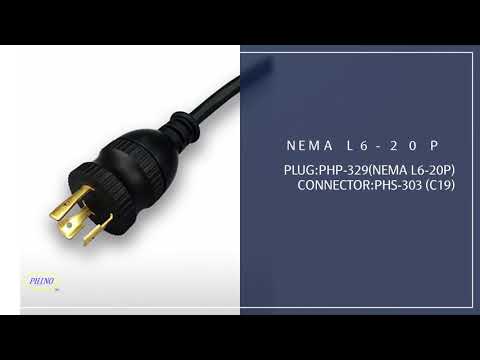 NEMA L6-20P Locking Plug To IEC 60320 C19 Connector, 3-Pin AC Power Cord
