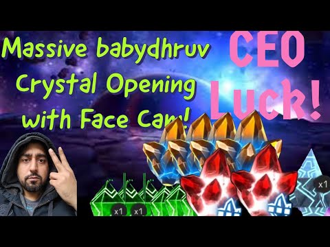 CEO LUCK x1000000000%! Massive babydhruv Crystal Opening Video with FaceCam! #marvel #mcoc