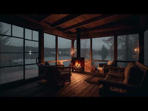 10 hours |Cozy Cabin Porch with Heavy Rainstorm - Unwind with the Soothing Rain for Sleeping & Relax