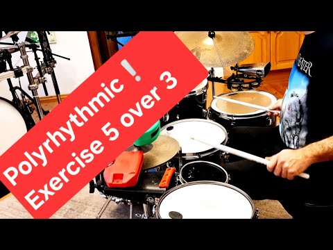 Polyrhythmic Exercise- 5 over3 Ostinato #drums #drummer #drumming #drumeducation