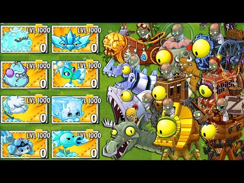 All ICE Plants LEVEL 1000 Power-Up! VS All Final Boss in Plants vs. Zombies 2 Mod