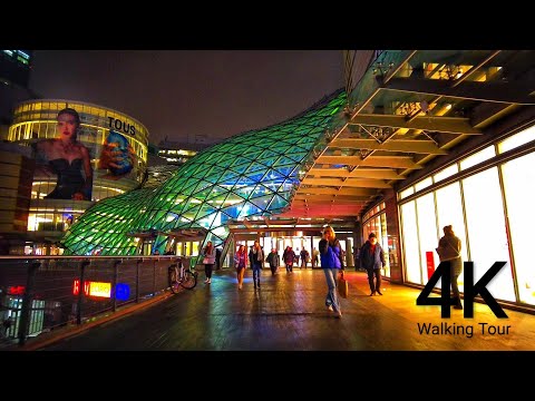 4K | Warszawa Centralna | Passeio a pé pela Polônia | Sons do ambiente da cidade