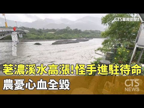 荖濃溪水高漲！怪手進駐待命　農憂心血全毀