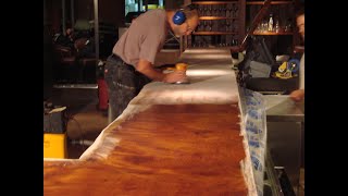 HOW TO APPLY EPOXY RESIN ON TABLE TOPS COUNTER TOPS BARTOPS APPLICATION DEMONSTRATION