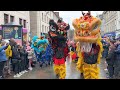 Chinese Lions lead parade through Perth City centre Scotland to celebrate Chinese New Year 2023