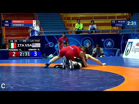 1/8 FS - 55 kg: S. PIRODDU (ITA) v. R. HOWARD (USA)