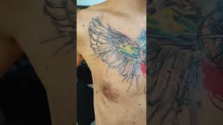 Wings over chest