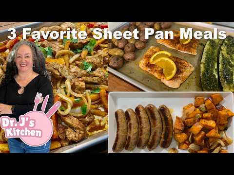 3 Easy Sheet Pan Dinners | Sausage, Salmon, & Chicken Fajitas (One-Pan Meals for Busy Nights!)