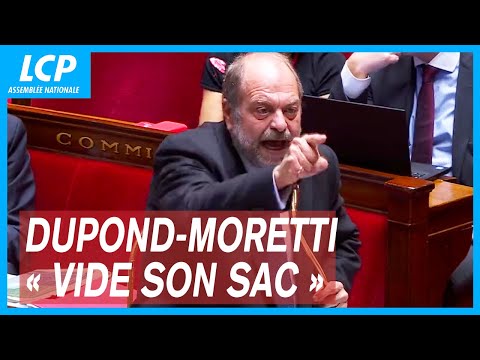 Le ministre de la justice, Éric Dupond-Moretti, "vide son sac" à l'Assemblée nationale