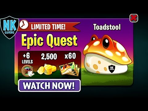 PvZ 2 - Epic Quest: Toadstool - Level 1 Plants