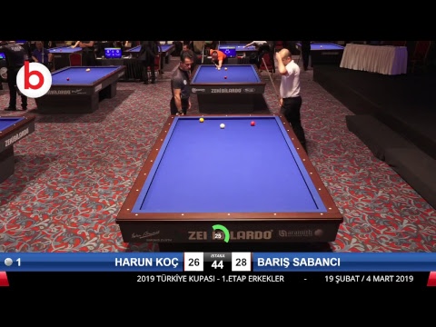 HARUN KOÇ & BARIŞ SABANCI Bilardo Maçı - 2019 TÜRKİYE KUPASI 1. ETAP ERKEKLER-5.ÖN ELEME