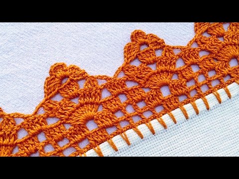 bico/barrado de crochê para pano de prato #panodeprato #crochê #barradinho