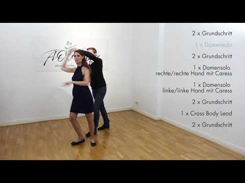 Salsa 3 doppelt (auf Linie) einfache Figurenkombination (Beispiel 3) - gezählt & getanzt ohne Musik