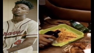 21 Savage "Eats His Waffle With Cough Syrup"