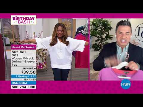 DG2 by Diane Gilman Woven VNeck DolmanSleeve Top