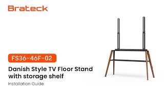 Danish Style TV Floor Stand with Storage Shelf | FS36-46F-02 | Brateck