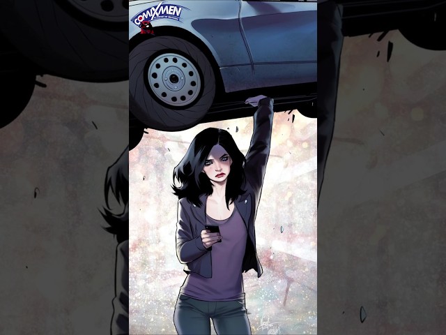 Vídeo relacionado con Jessica Jones de Marvel se mantiene erguida entre los paneles Camiseta
