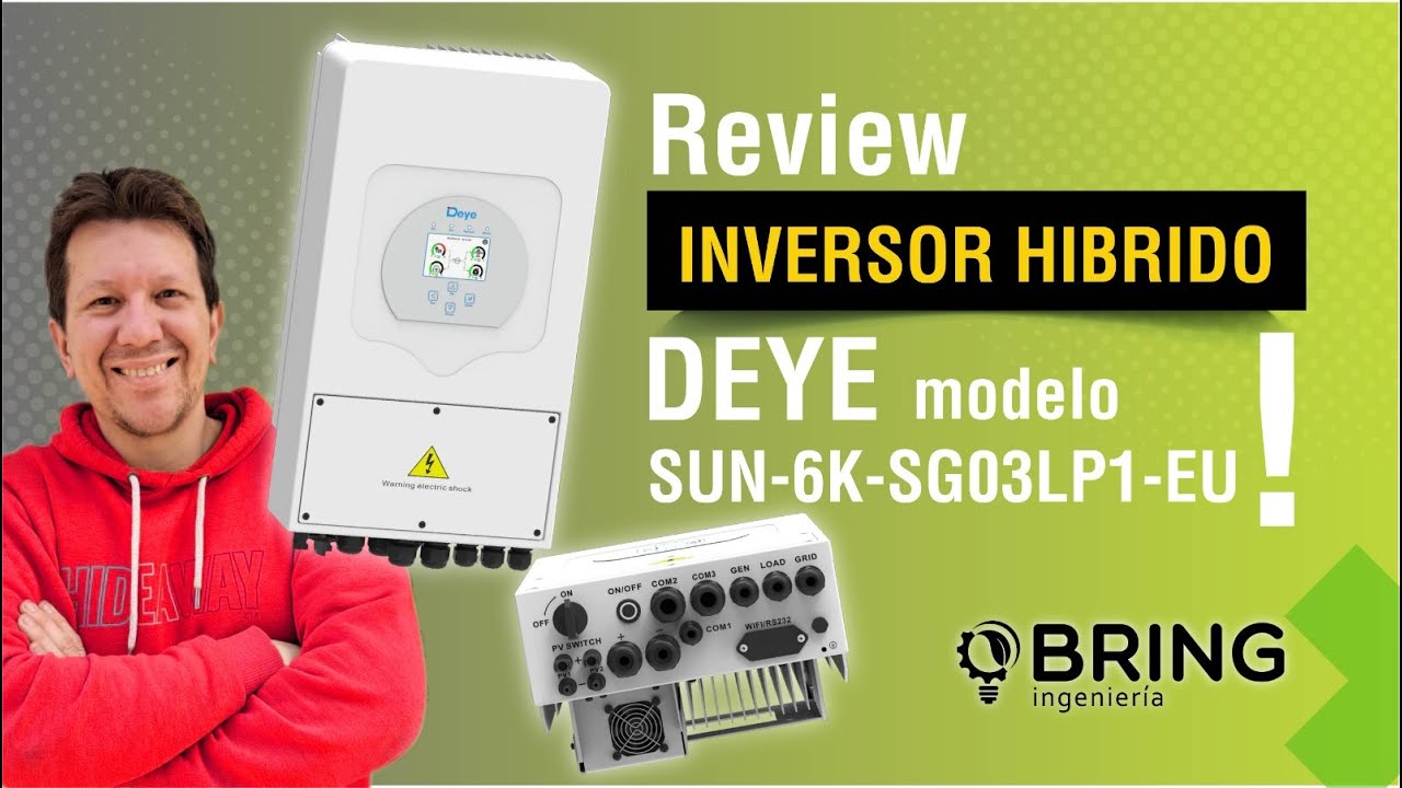 Inversor hibrido Deye SUN-6K-SG03LP1-EU de 6Kw con 2 mppts y hasta 7800w de paneles!!
