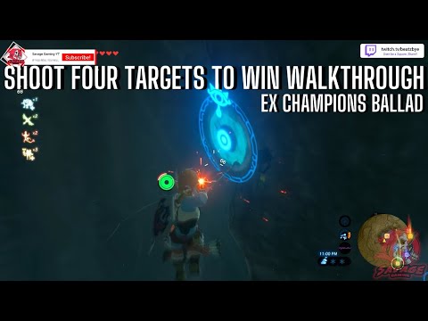 SHOOT FOUR TARGETS TO WIN WALKTHROUGH EX CHAMPION REVALI'S SONG ZELDA BOTW