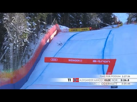 Aleksander Aamodt Kilde ski crash Wengen at 145km/h⛷️🇨🇭