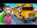 Kiki Monkey drives Magic School Bus and has troubles with naughty baby | KUDO ANIMAL KIKI