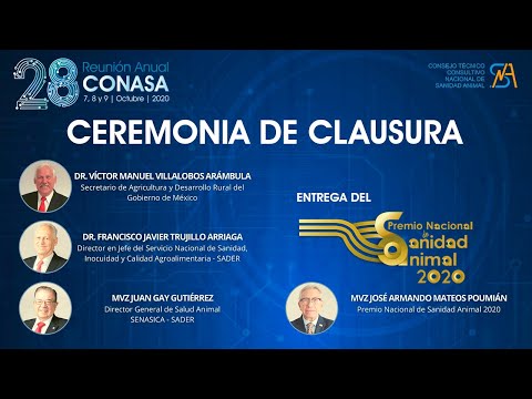 Ceremonia de Clausura de la 28ª Reunión Anual del CONASA y entrega del PNSA 2020