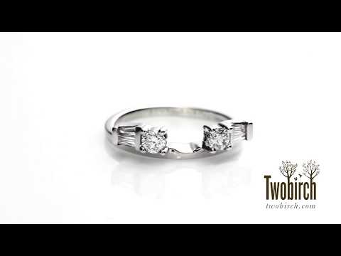 0.35 Ct. Round and Tapered Baguette Ring Wrap - TwoBirch - TB-WRAP-0024-WG-F