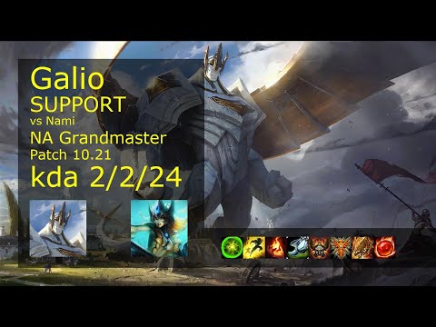 Galio Support & Ezreal vs Nami & Jhin - NA Grandmaster 2/2/24 Patch 10.21 Gameplay