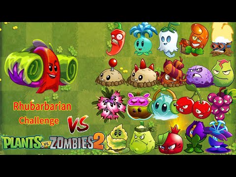 PvZ 2 Gameplay | Rhubarbarian & All One-off Plants Challenge - Which Plant's Best ? - Plant vs Plant
