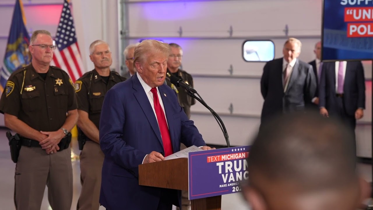 Trump calls GOP "Party of Common Sense," decries Harris' stance on crime
