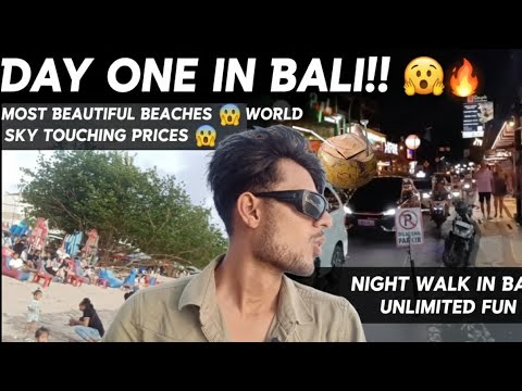 Day 1 in Bali 😳🌴 | Beautiful Beaches ⛱️ Sky-High Views 😱 Night Walk Fun 🥳 | #Bali #TravelVlog