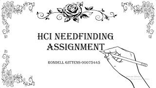 HCI NEEDFINDING ASSIGNMENT