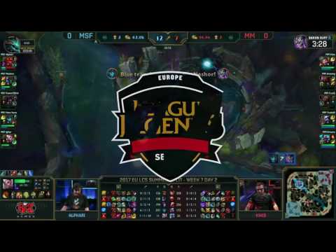 MSF vs MM Highlights Game 1 EU LCS SUMMER 2017 Misfits vs Mysterious Monkeys