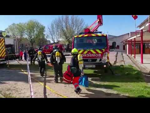 Simulacro del parque de bomberos de Lumbrales