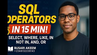 Download the video "Master SQL Operators in 15 Min! 🔥 SELECT, WHERE, IN, NOT IN, LIKE, AND, OR, BETWEEN Explained Easily"
