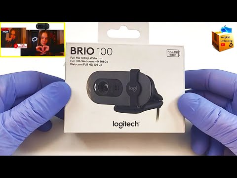 Logitech BRIO100 Full HD Webcam Unboxing Testing Handcam