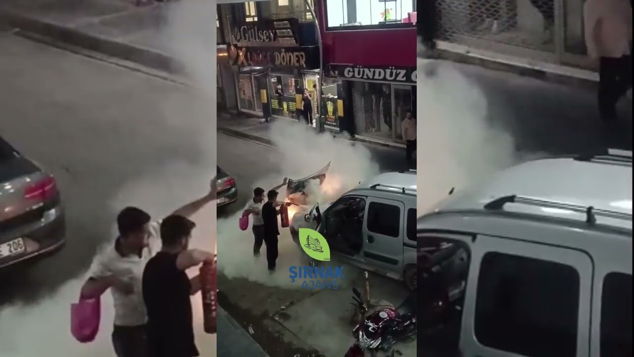 Silopi’de park halindeki araç alev aldı