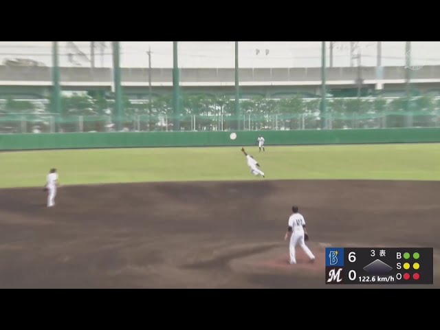 【ファーム】マリーンズ・宮崎竜成 ショートライナーをスマートにキャッチ!! 2025年5月9日 千葉ロッテマリーンズ 対 横浜DeNAベイスターズ