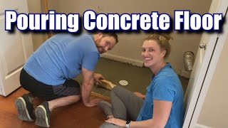 Laundry Room Concrete Pour for Floor