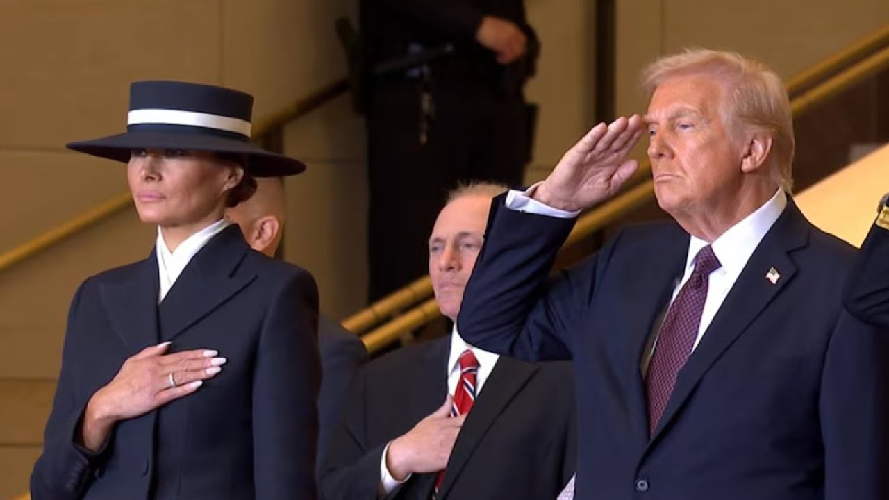President Trump and the First Lady Attend a Pass In Review Ceremony