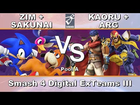 [DE] Smash 4 Digital ExTeams III - Pool A - ZIM + SAKUNAI vs KAORU + ARG