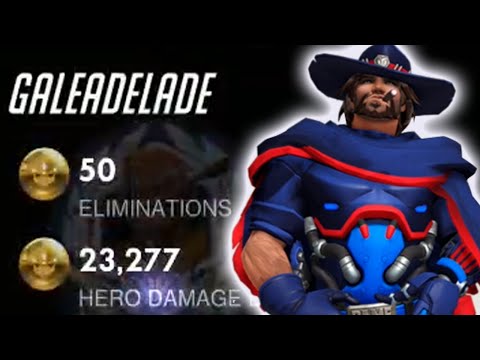 50 ELIMS! 23K DMG! Gale Top 500 Human Aimbot McCree OVERWATCH SEASON 27 TOP 500