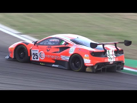 Ferrari 488 GT3 EVO in Action at Imola Circuit-V8 Sound in Action
