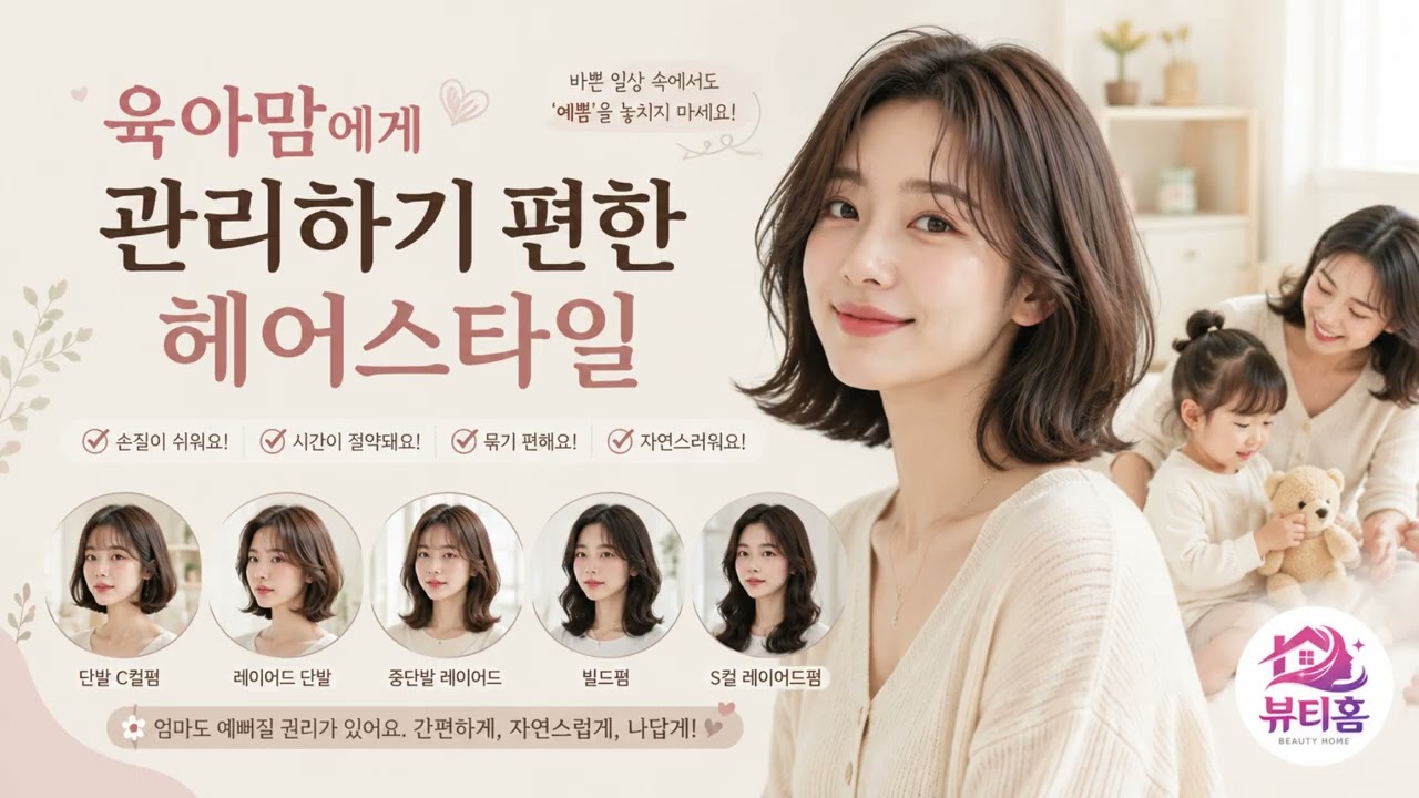 육아맘에게 관리하기 편한 헤어스타일, 바쁜 일상도 예쁘게!
