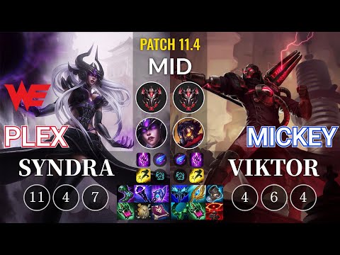 WE Plex Syndra vs Mickey Viktor Mid - KR Patch 11.4