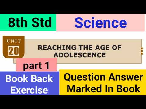 8th Std - Science | Unit 20 - Reaching the age of Adolescence | Book Back Exercise