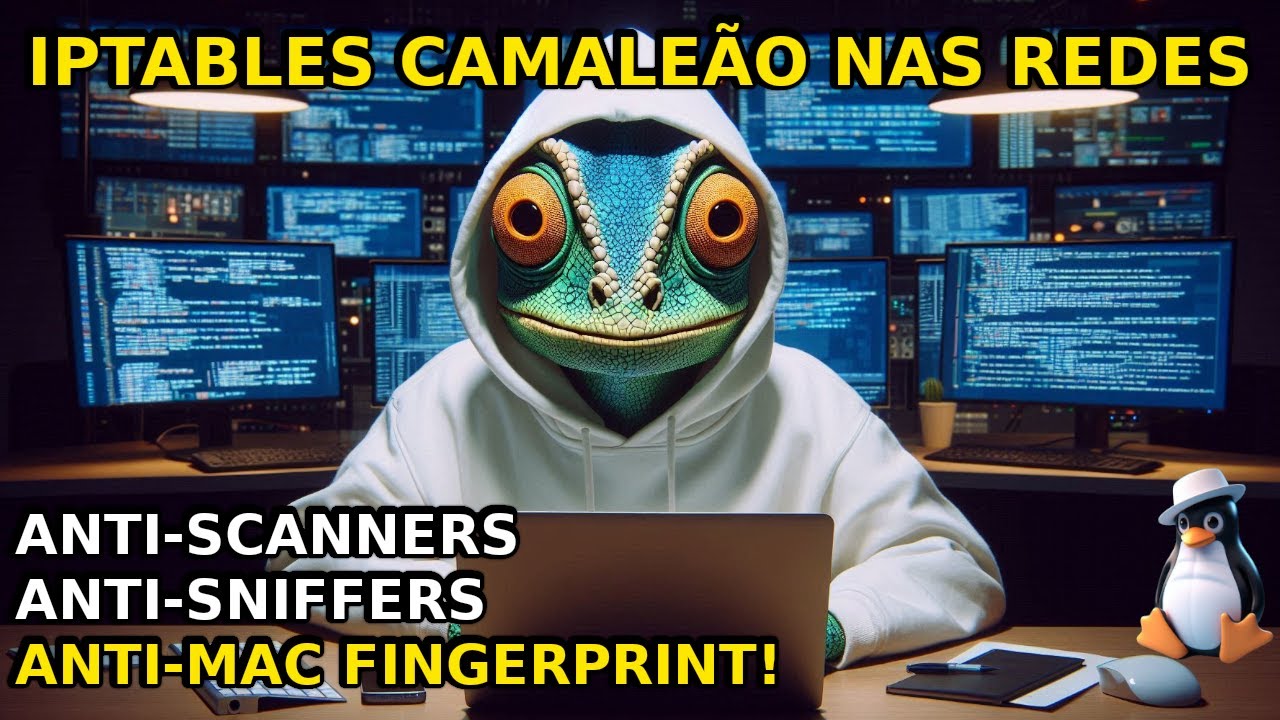Configurar IPTABLES linux firewall anti-scan, tática MAC SPOOFING para ser anônimo, Curso segurança