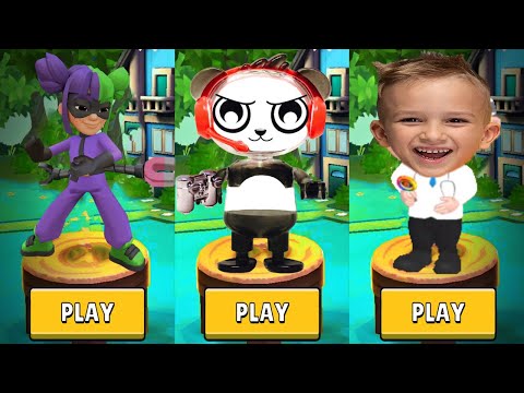 Tag with Combo Panda vs Subway Surfers Super Runner Yutani vs Doctor Vlad and Niki Run - Gameplay