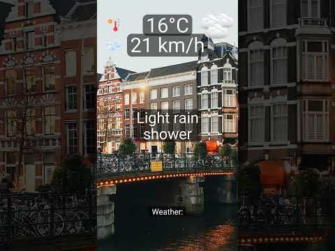 Amsterdam: Today’s highlights → Light rain shower, 16°C, wind 21 km/h