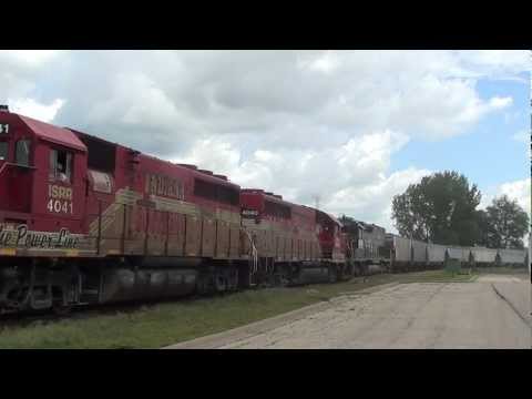 The Indiana Southerns and the ex SP tunnel motor take some loads over to ADM